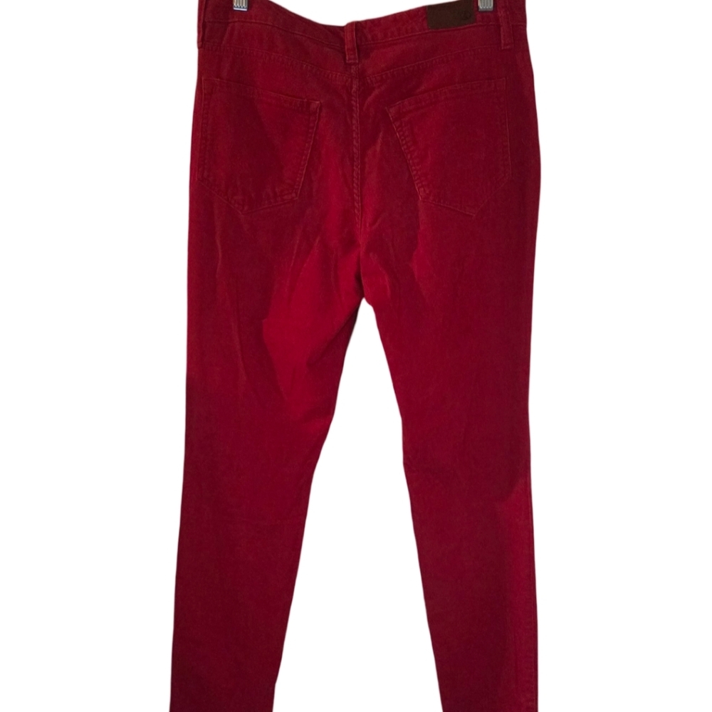 LANDS' END Red Mid Rise Slim‎ Corduroy Pants Sz 8